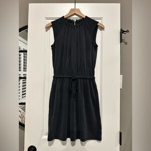 LOFT Black Sleeveless Dress with Drawstring Waist